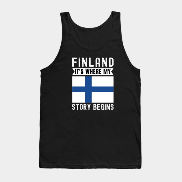 Finland It's Where My Story Begins Tank Top by footballomatic